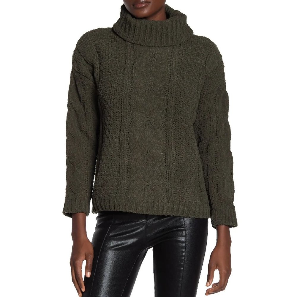 🎁Just Madison Chunky Turtleneck Cable Knit Sweater